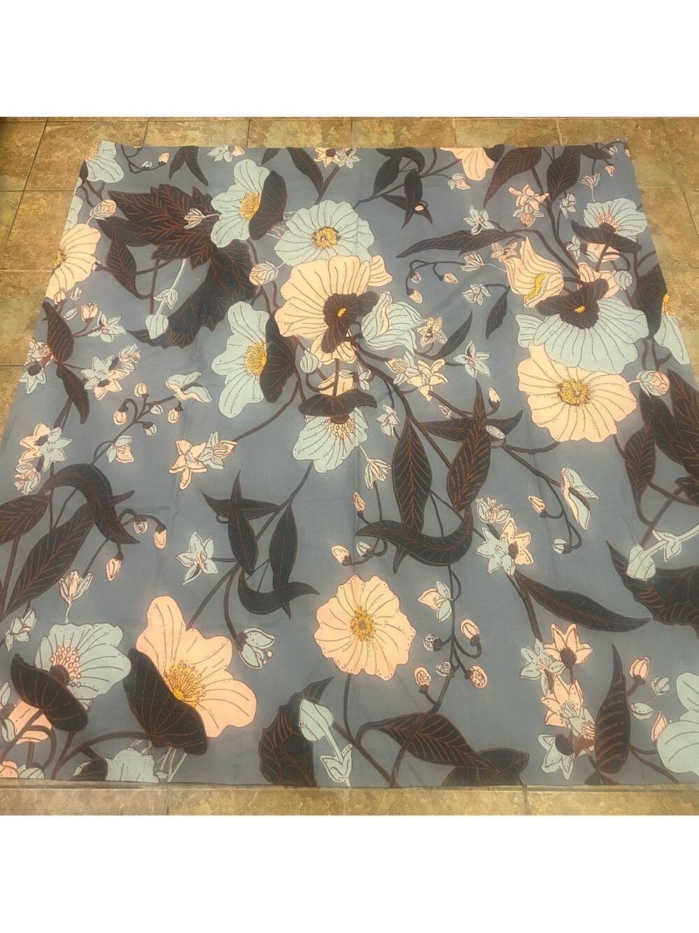 West Elm Cotton Floral Romantic Moidy Shower Curtain